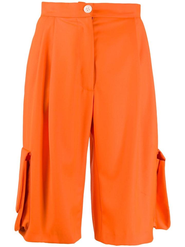 Natasha Zinko Side Bag Pockets Midi Shorts - Orange
