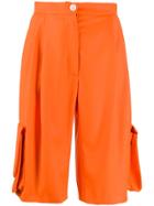 Natasha Zinko Side Bag Pockets Midi Shorts - Orange