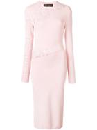 Versace Alphabet Lace Insert Dress - Pink