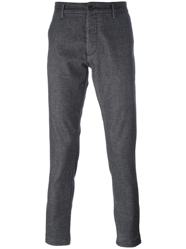 Armani Jeans Faded Chinos, Men's, Size: 54, Grey, Cotton/spandex/elastane