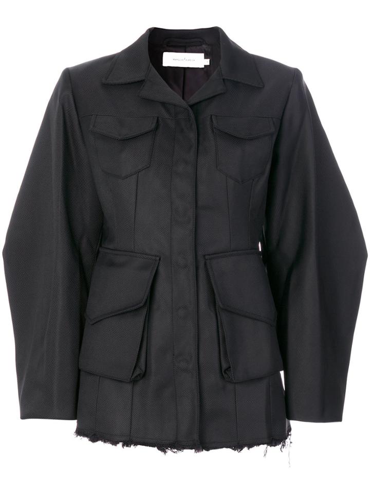 Marques'almeida Cocoon Sleeve Frayed Jacket - Black