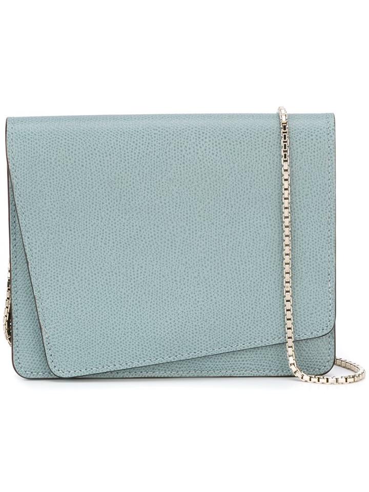 Valextra Textured Crossbody Bag, Grey, Leather