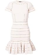 Alexander Mcqueen Eyelet Flared Dress - Pink & Purple