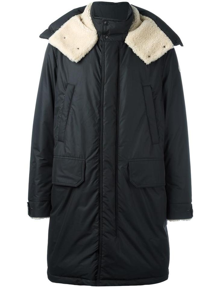 Moncler 'grafton' Padded Coat, Men's, Size: 5, Black, Polyester/polyamide/goose Down/sheep Skin/shearling