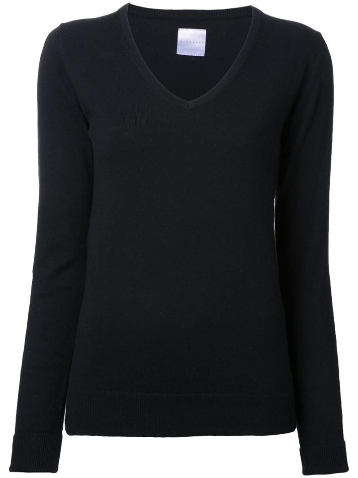 Cityshop 'city' V-neck Jumper, Women's, Black, Cotton/cashmere