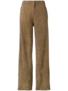 Desa Collection - Origano Loose Pants - Women - Cotton/suede - 36, Brown, Cotton/suede