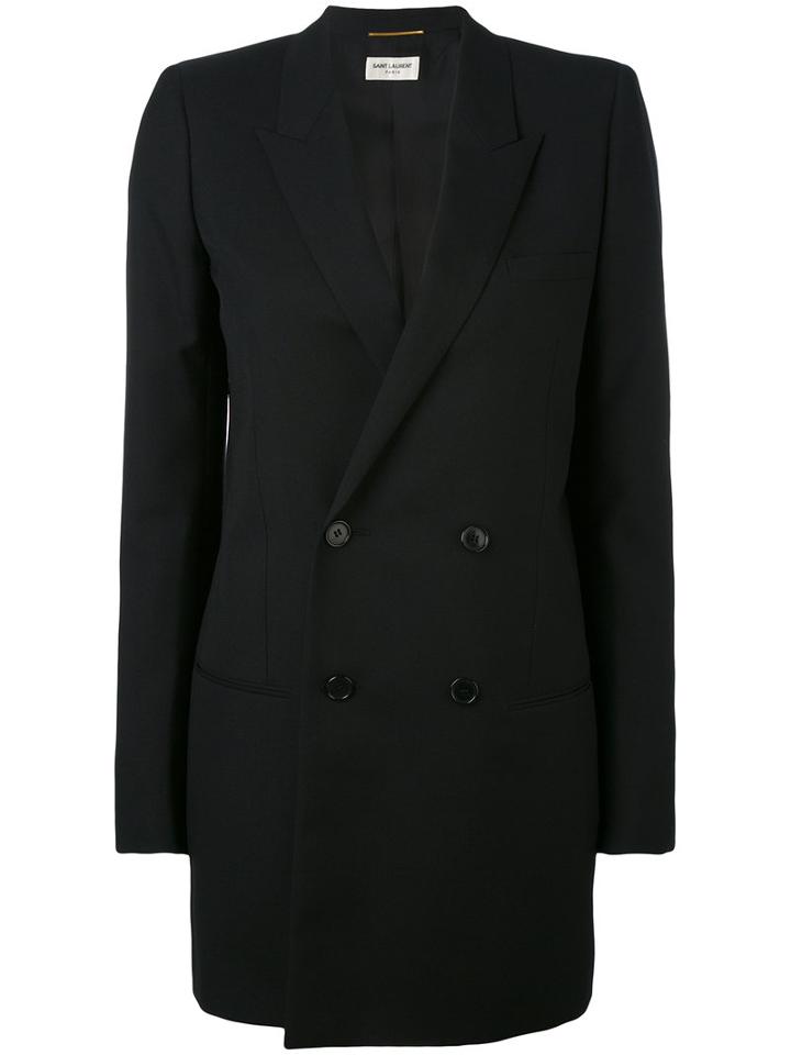 Saint Laurent - Classic Fitted Blazer - Women - Silk/cotton/virgin Wool - 36, Black, Silk/cotton/virgin Wool