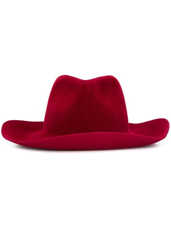 Forte Forte Panama Hat, Women's, Size: Small, Red, Rabbit Fur