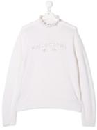 Philosophy Di Lorenzo Serafini Kids Teen Logo Studded Sweater - White