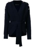 Versace Ribbed Button Cardigan - Blue