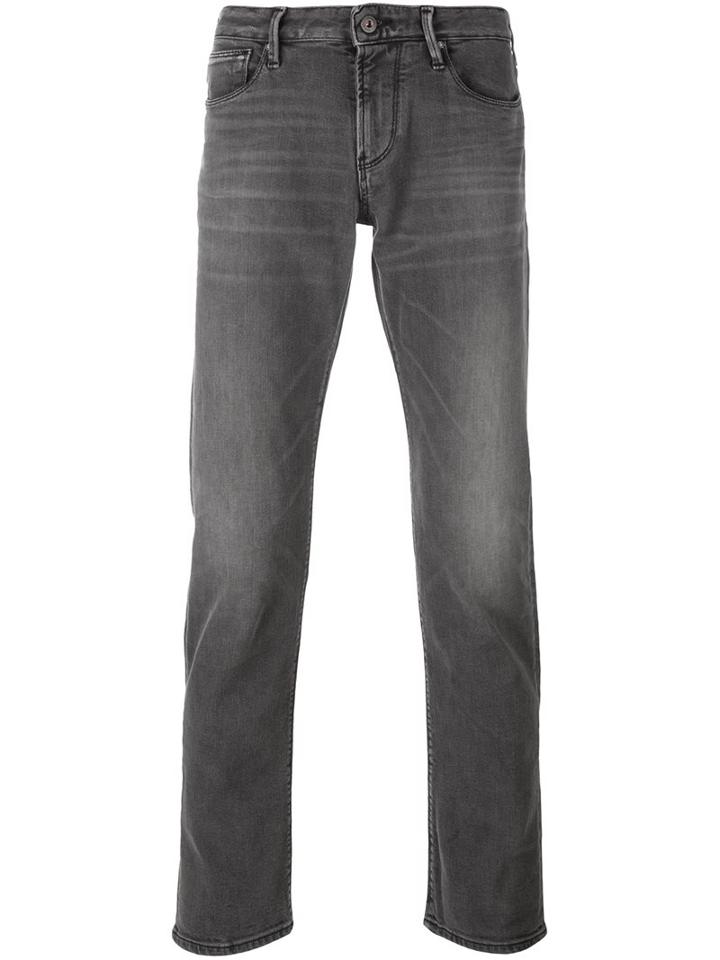 Armani Jeans Slim Tapered Jeans, Men's, Size: 34, Black, Cotton/spandex/elastane