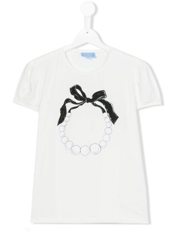 Lanvin Petite - Necklace Print T-shirt - Kids - Cotton/spandex/elastane - 14 Yrs, White