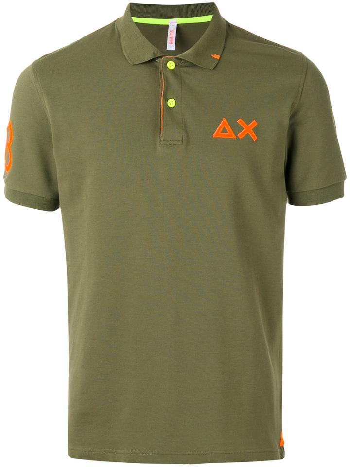 Sun 68 - Contrast Logo Polo Shirt - Men - Cotton/spandex/elastane - L, Green, Cotton/spandex/elastane