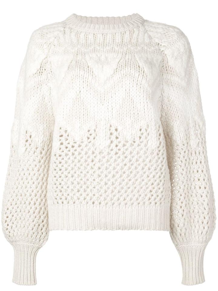 Brunello Cucinelli Open Knit Jumper - White