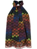 Alice+olivia Leia Pussybow Sleeveless Blouse - Multicolour