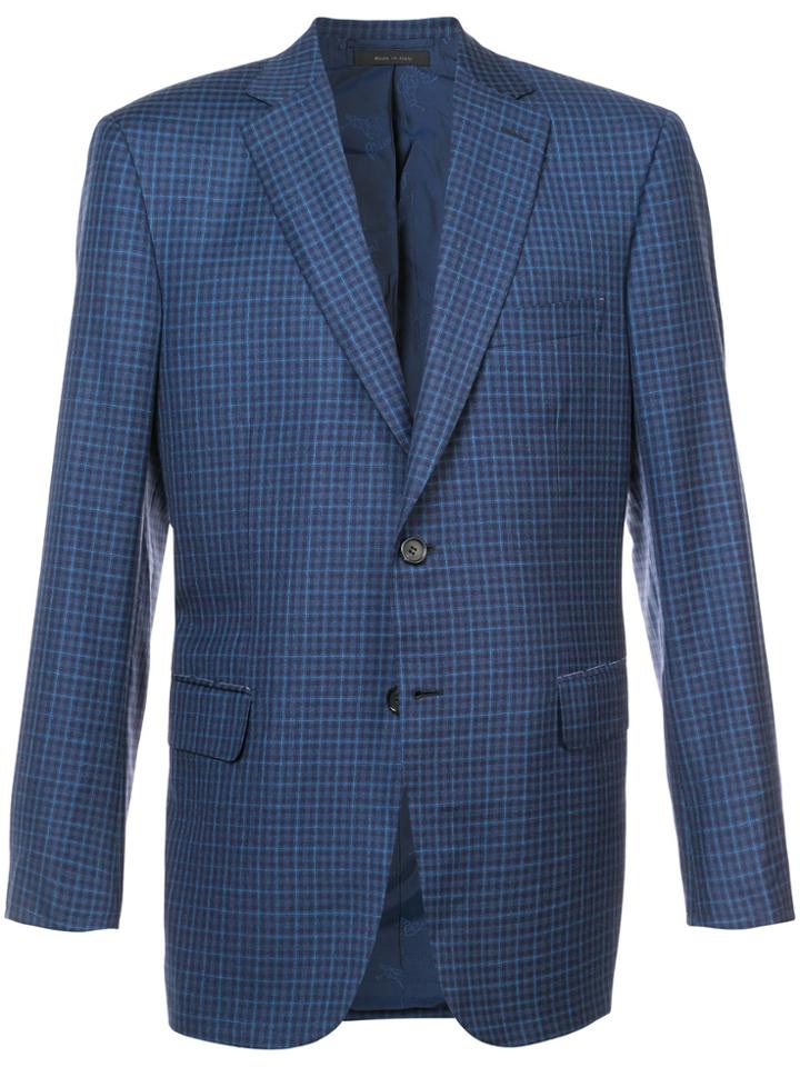Brioni Checked Blazer - Blue