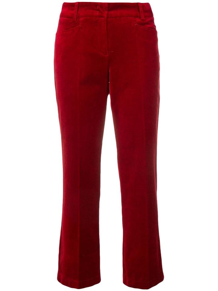 Cambio Cropped Straight-leg Trousers - Red