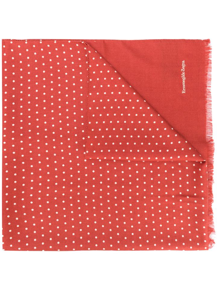 Ermenegildo Zegna Polka Dotted Scarf - Red