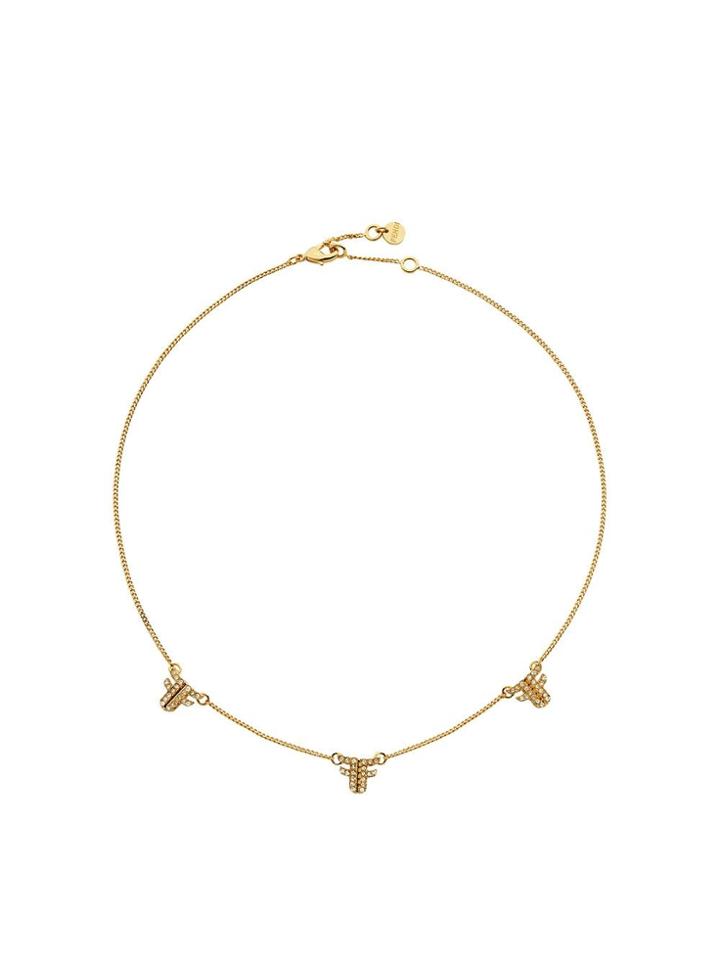 Fendi Ff Logo Necklace - Gold