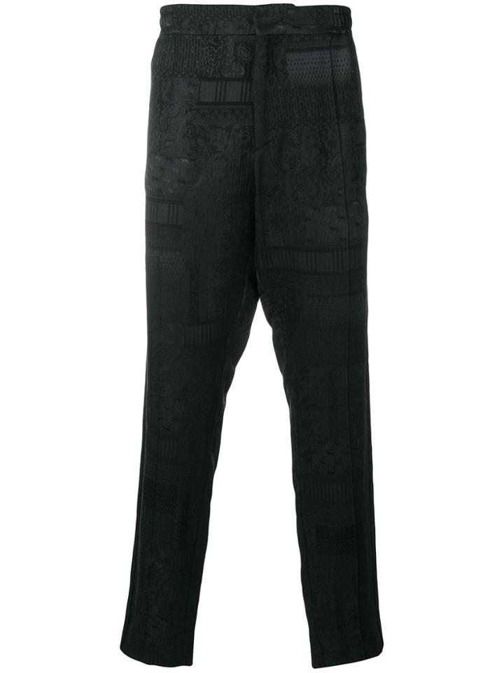 Etro Jacquard Tapered Trousers - Black