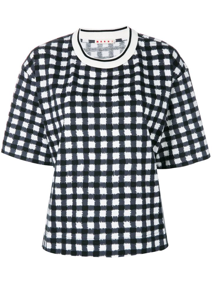 Marni Checked Print T-shirt - Black