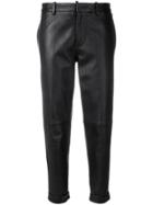 Dsquared2 Cropped Leather Trousers - Black