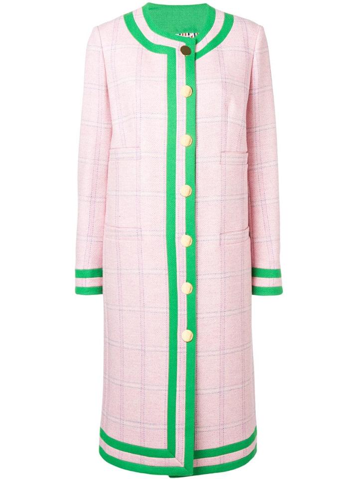 Thom Browne Pink Tweed Cardigan Overcoat
