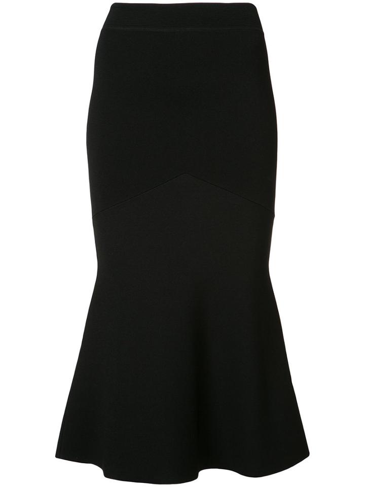 Sally Lapointe - Fluted Hem Skirt - Women - Polyamide/viscose - L, Black, Polyamide/viscose