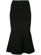 Sally Lapointe - Fluted Hem Skirt - Women - Polyamide/viscose - L, Black, Polyamide/viscose