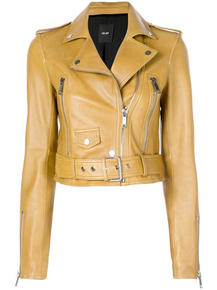 Lth Jkt Mya Cropped Jacket - Yellow