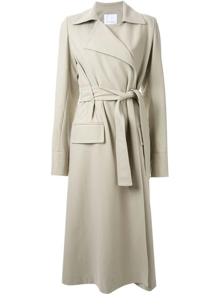 Scanlan Theodore Belted Trench Coat, Women's, Size: Small, Nude/neutrals, Cotton