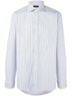 Canali Pinstripe Shirts, Men's, Size: 41, White, Cotton