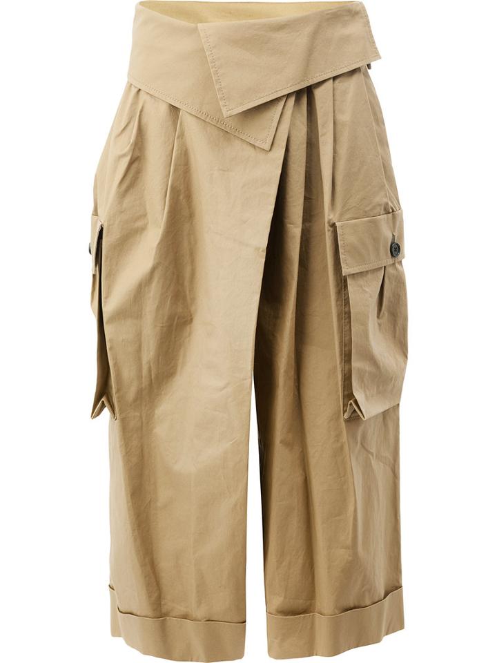 Monse - Cropped Trousers - Women - Silk/cotton - 2, Green, Silk/cotton