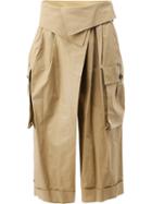 Monse - Cropped Trousers - Women - Silk/cotton - 2, Green, Silk/cotton