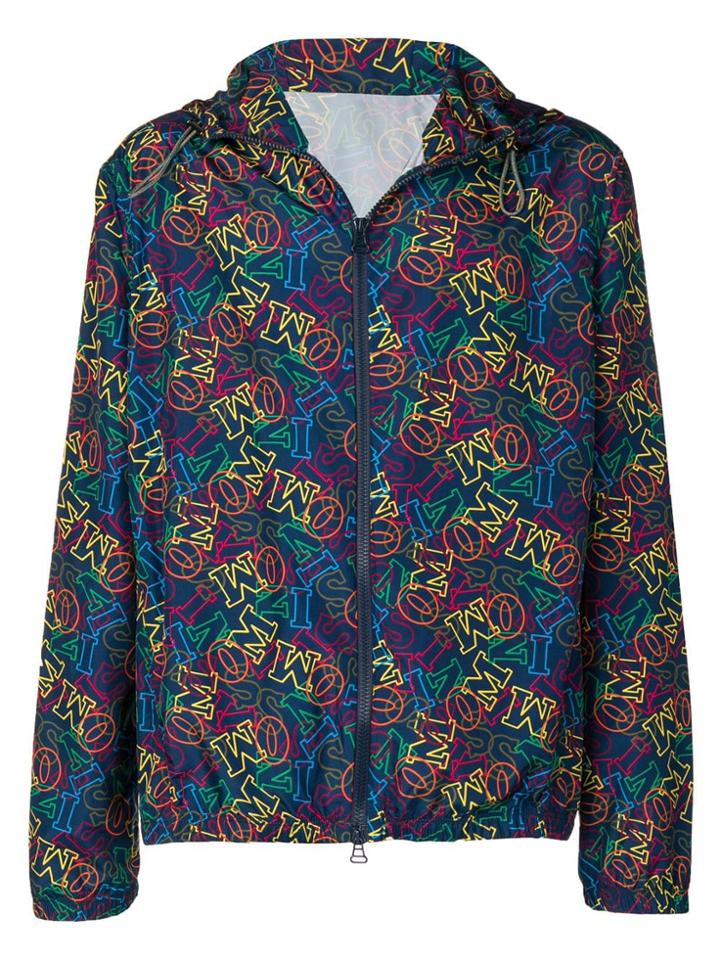 Missoni Logo Print Hooded Jacket - Blue