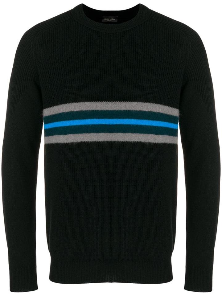 Roberto Collina Stripe Detail Jumper - Black