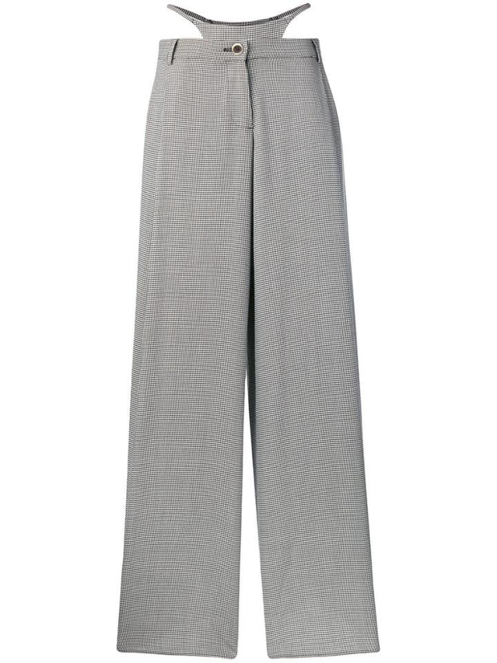 Natasha Zinko Houndstooth Wide Leg Bikini Trousers - Black