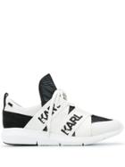 Karl Lagerfeld Logo Print Strap Sneakers - Black