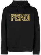 Fendi Logo Patch Hoodie - Black