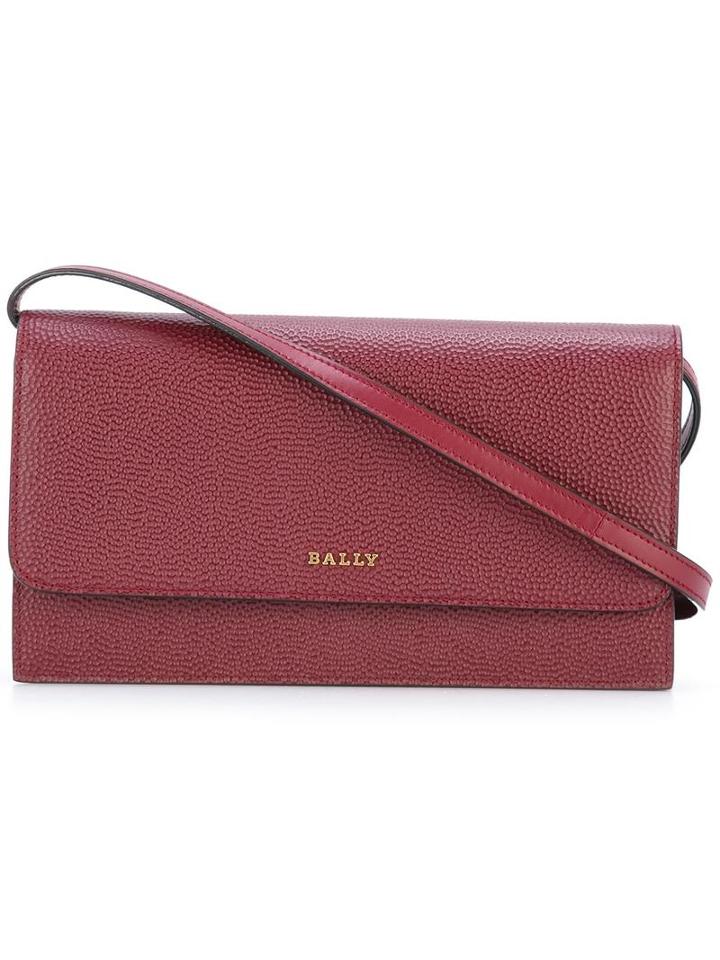 Bally Logo Plaque Crossbody Bag, Women's, Red, Calf Leather