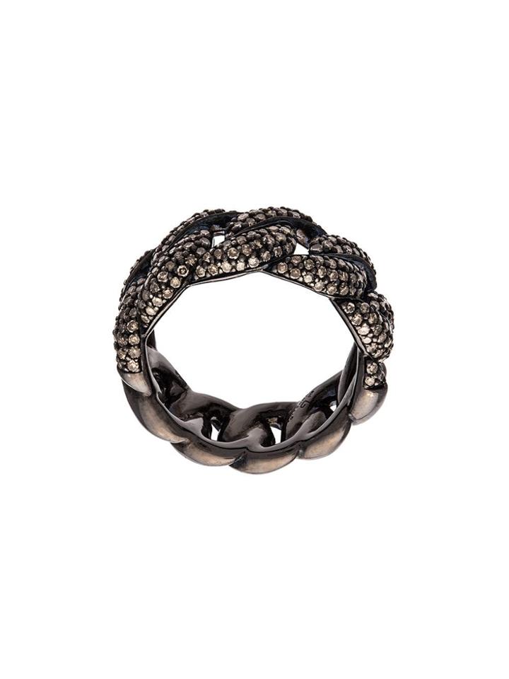 Lynn Ban Diamond Chain Ring - Black