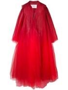 Oscar De La Renta Long Sleeve Ombre Coat - Red