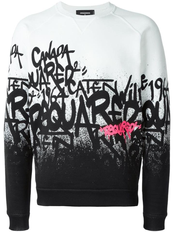 Dsquared2 Graffiti Logo Sweater - White
