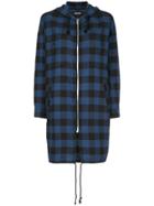 Adaptation Checked Long Hoodie - Blue