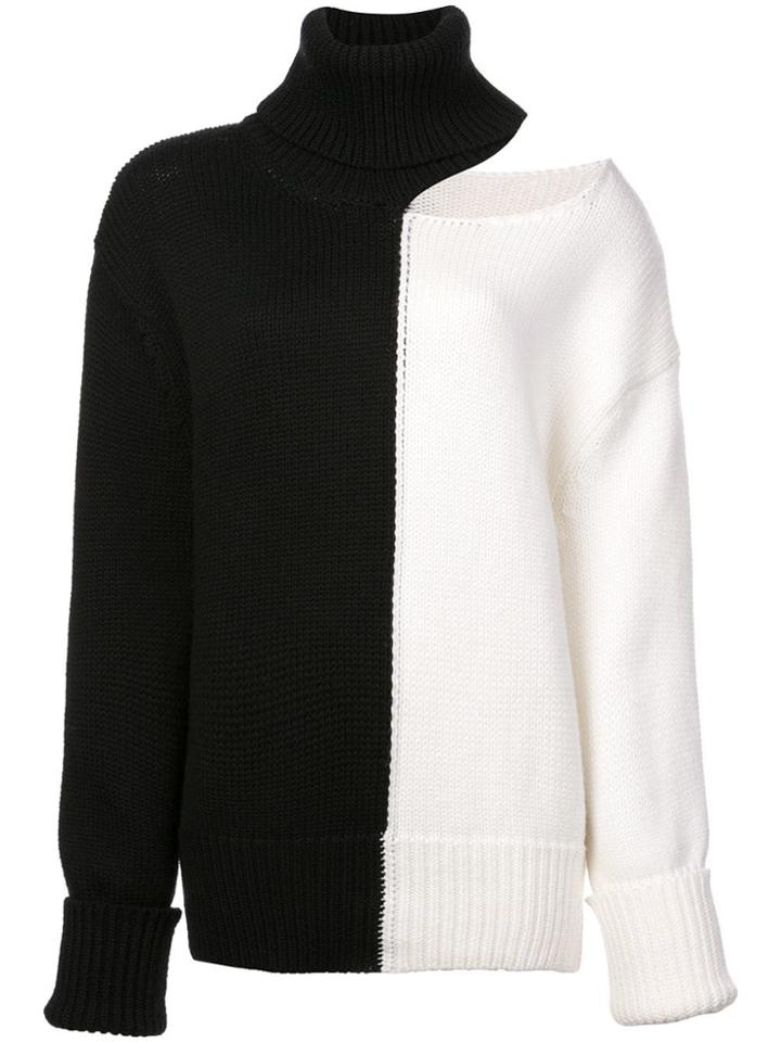 Monse Bicolour Cold Shoulder Jumper - Black