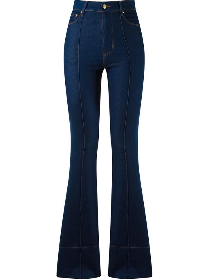 Amapô High Waist Flared Jeans, Women's, Size: 36, Blue, Cotton/polyester/spandex/elastane