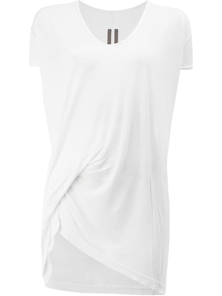 Rick Owens Asymmetric V-neck T-shirt - White