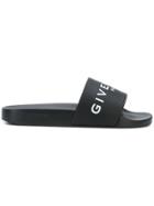 Givenchy Logo Slide Sandals - Black
