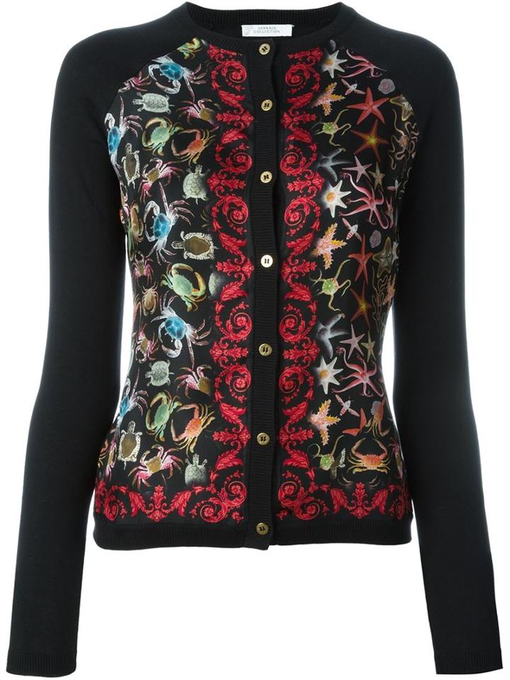 Versace Collection Sea Animal Print Cardigan