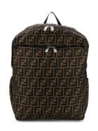 Fendi Kids Ff Print Changing Backpack - Brown
